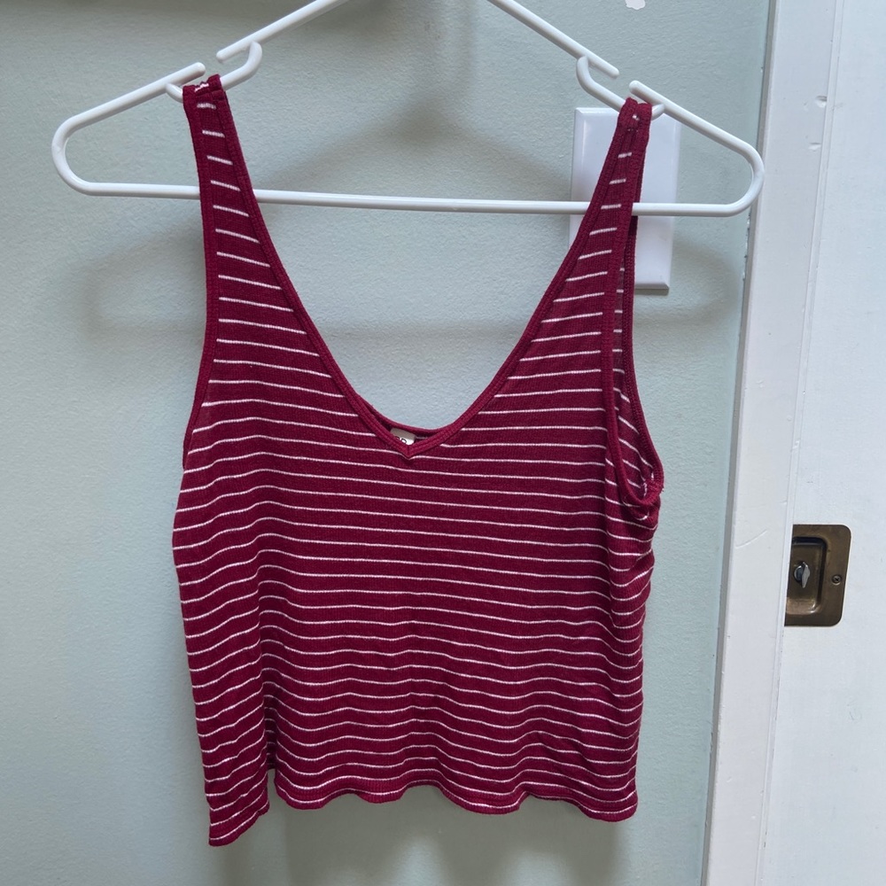 BP red and white striped tank top